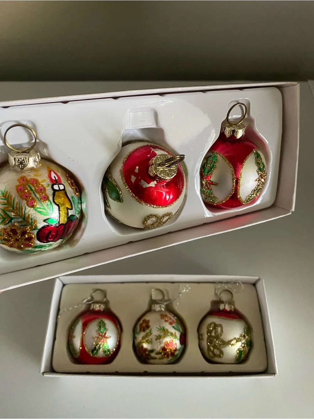 Vintage Inspired Traditional Glass Holiday Ornament Sets